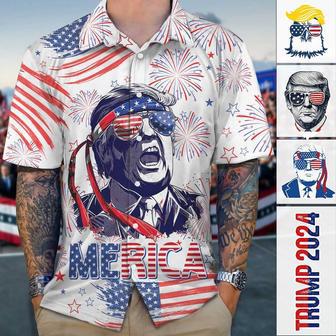 Trump 2024 Merica Trump Hawaii Shirt For Men, Husband, Dad, Trump Lovers Gift | Newhawaiianshirts