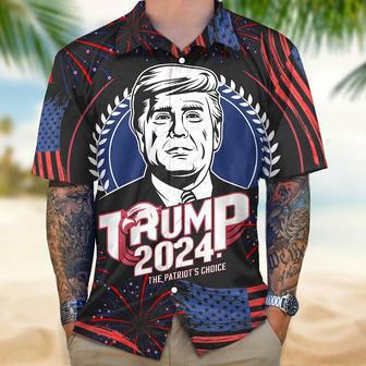 Trump 2024 The Patriot’s Choice Hawaiian Shirt, Vote Trump For President Hawaii Shirt For Trump Lovers | Newhawaiianshirts UK