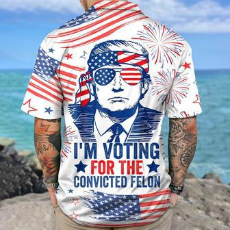 Trump I'm Voting For The Convicted Felon 2024 Hawaiian Shirt, Summer Trump Hawaii Shirt For Trump Lovers | Newhawaiianshirts AU