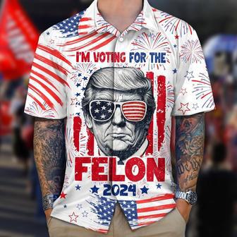 Trump I'm Voting For The Felon 2024 Hawaii Shirt 62684, Custom Trump 2024 Shirt For Fans | Newhawaiianshirts AU