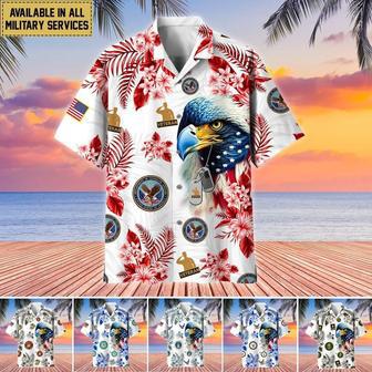 Unique Proudly Served US Veterans Hawaii Shirt Aloha Veteran Shirt For Husband, Dad, Grandpa | Newhawaiianshirts DE