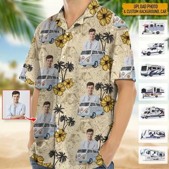 Upload Photo RV Camping Hawaiian Shirt, Idea Shirt for Summer, Camping Hawaiian Shirt for Men, Women | Newhawaiianshirts UK