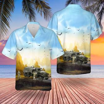 U.S. Army Airfield Fuel Truck Hawaiian Shirt for Men, Veteran | Newhawaiianshirts CA