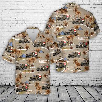 US Army Medical Corps, Dodge Field Ambulance 1943 Hawaiian Shirt for Men, Veteran | Newhawaiianshirts UK