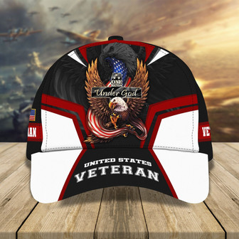 US Veteran One Nation Under God Classic Cap Multicolored Printed - Monsterry