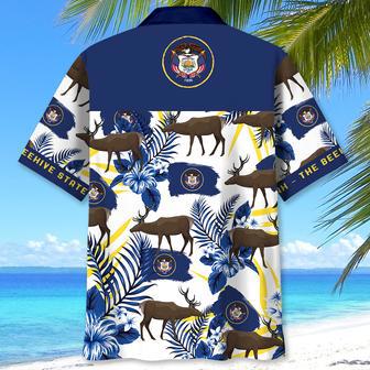 Utah Proud The Beehive State Hawaiian Shirt for Men, Women, Utah State Flag Hawaiian Summer Beach Shirt | Newhawaiianshirts UK