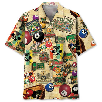 Vintage Billiard Club Hawaiian Shirt for Men, Custom Billiard Balls Hawaiian Shirt Summer Vibes | Newhawaiianshirts