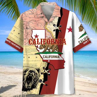 Vintage California State Map Proud Hawaiian Shirt for Men, Women, California Summer Beach Shirt | Newhawaiianshirts
