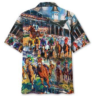 Vintage Horse Racing Art Hawaiian Shirt for Men, Women, Horse Racing Lovers | Newhawaiianshirts AU