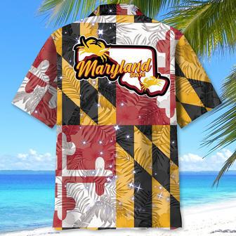 Vintage Maryland Proud Hawaiian Shirt for Men, Women, Retro Maryland Flag State Summer Beach Shirt | Newhawaiianshirts