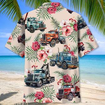 Vintage Tow Truck Operator Car Hawaiian Shirt for Men, Tow Trunk Drivers Summer Beach Shirt | Newhawaiianshirts