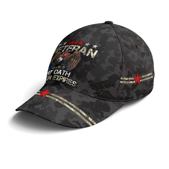 Army Veteran My Oath Never Expires Baseball Cap - Monsterry