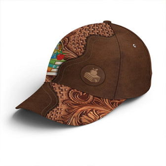 Classic Leather Apple Baseball Cap For Teachers - Monsterry