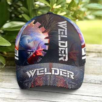 Cool Baseball Cap For Welder Metallic Style - Monsterry