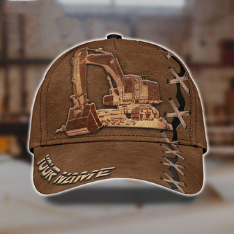Custom With Name Cool Excavator Heavy Equipment Custom Classic Hat Cap - Monsterry
