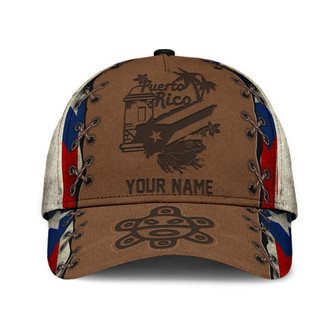 Customize Coquilla Nut Symbols Puerto Rico Classic Cap Hat, Puerto Rican Hat, Puerto Rico Baseball Cap - Monsterry