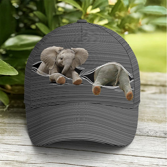 Cute Baby Elephant Funny Baseball Cap - Monsterry