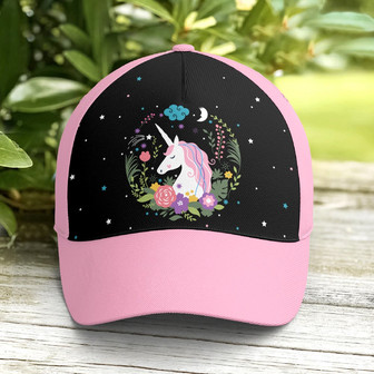 Floral Dreamy Unicorn Baseball Cap For Fantasy Creatures Lovers - Monsterry