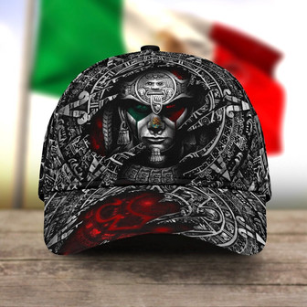 Full Printed Aztec Hat For Mexican, Mexico Aztec Classic Cap Hat, Aztec Mexico Hat Baseball - Monsterry
