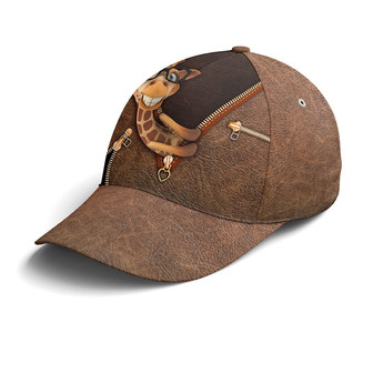 Hilarious Giraffe Leather Style Baseball Cap - Monsterry