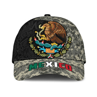 Mexico Aztec Pattern Camo Classic Cap, Baseball Aztec Cap Hat, Mexico Hat For Summer, Aztec Gift - Monsterry