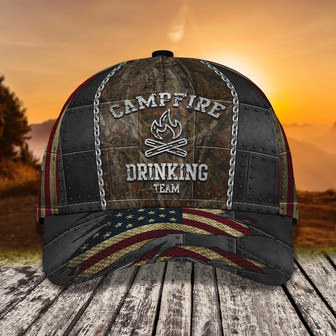 Personalized Campfire Baseball Cap Hat, Camper Cap, Camping Hat For Travel Summer - Monsterry