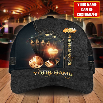 Personalized Name Poker Master Classic Cap, Idea Gift Hat for Poker Player, Poker Cap - Monsterry