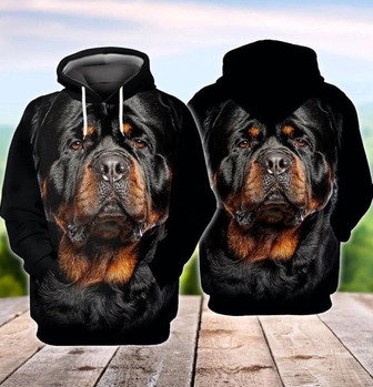 Personalized Full Print Rottweiler Unisex Hoodie Gift Dog Lovers - Monsterry
