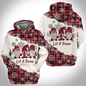 Personalized Let It Snow Gnome All Over Printed Christmas Hoodie, Christmas Gift For Mom Grandma - Monsterry
