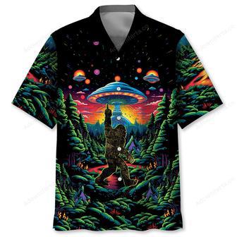 Alien Bigfoot Middle Finger Hawaiian Shirt | Newhawaiianshirts UK