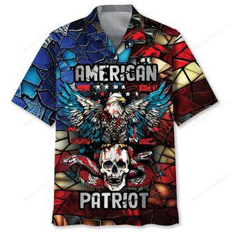 American Patriot Skull Eagle Hawaiian Shirt | Newhawaiianshirts AU