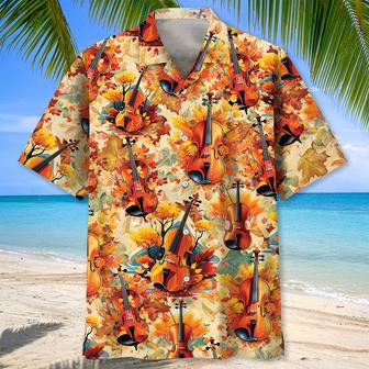 Autumn Leaves Violin Hawaiian Shirt | Newhawaiianshirts UK