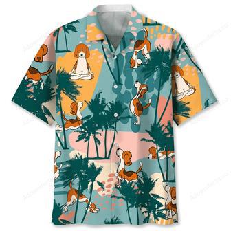 beagle palm tree colorful hawaiian shirt | Newhawaiianshirts AU