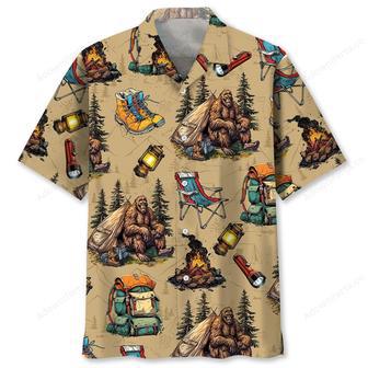 Bigfoot Camping Vintage Hawaiian Shirt | Newhawaiianshirts UK