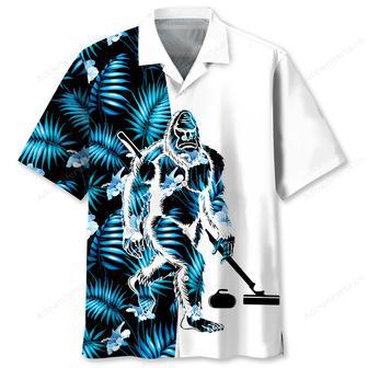 Bigfoot Curling Tropical Hawaiian Shirt | Newhawaiianshirts DE