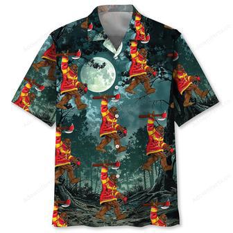 Bigfoot Firefighter Keep The Night Safe Hawaiian Shirt | Newhawaiianshirts AU