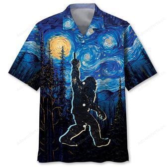 Bigfoot Mystery Starry Night Hawaiian Shirt | Newhawaiianshirts AU