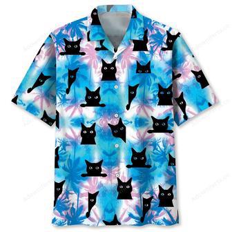 Black Cat Blue Hawaiian Shirt | Newhawaiianshirts UK