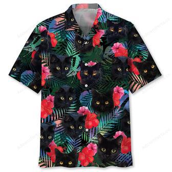 Black Cat Tropical Hawaiian Shirt | Newhawaiianshirts DE