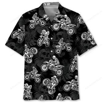 Black Dirt Bike Racing Hawaiian Shirt Men | Newhawaiianshirts DE