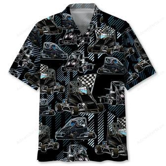 Black Quarter Midget Race Car Hawaiian Shirt | Newhawaiianshirts UK