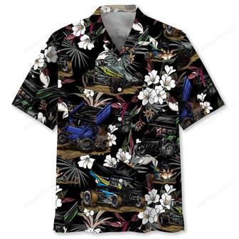 Black Sprint Car Racing Hawaiian Shirt | Newhawaiianshirts UK