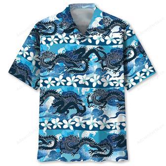 Blue Chinese Dragon Hawaiian Shirt | Newhawaiianshirts CA