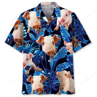 Blue Pig Hawaiian Shirt Men | Newhawaiianshirts UK