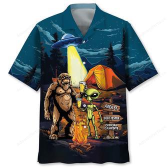 Camping Alien Bigfoot Area 51 Hawaiian Shirt | Newhawaiianshirts UK