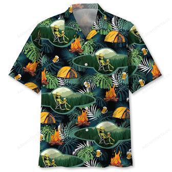 Camping Alien Chillin' Beer Hawaiian Shirt | Newhawaiianshirts UK