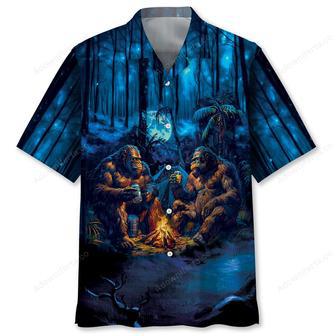 Camping Bigfoot Crazy Friend Hawaiian Shirt | Newhawaiianshirts AU