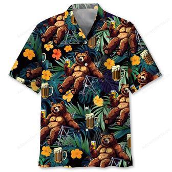 Camping Drunk Bear Hawaiian Shirt | Newhawaiianshirts UK