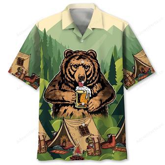 Camping Vintage Bear Hawaiian Shirt | Newhawaiianshirts UK