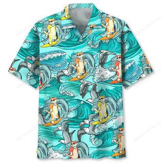 Cat Surfing Hawaiian Shirt | Newhawaiianshirts DE